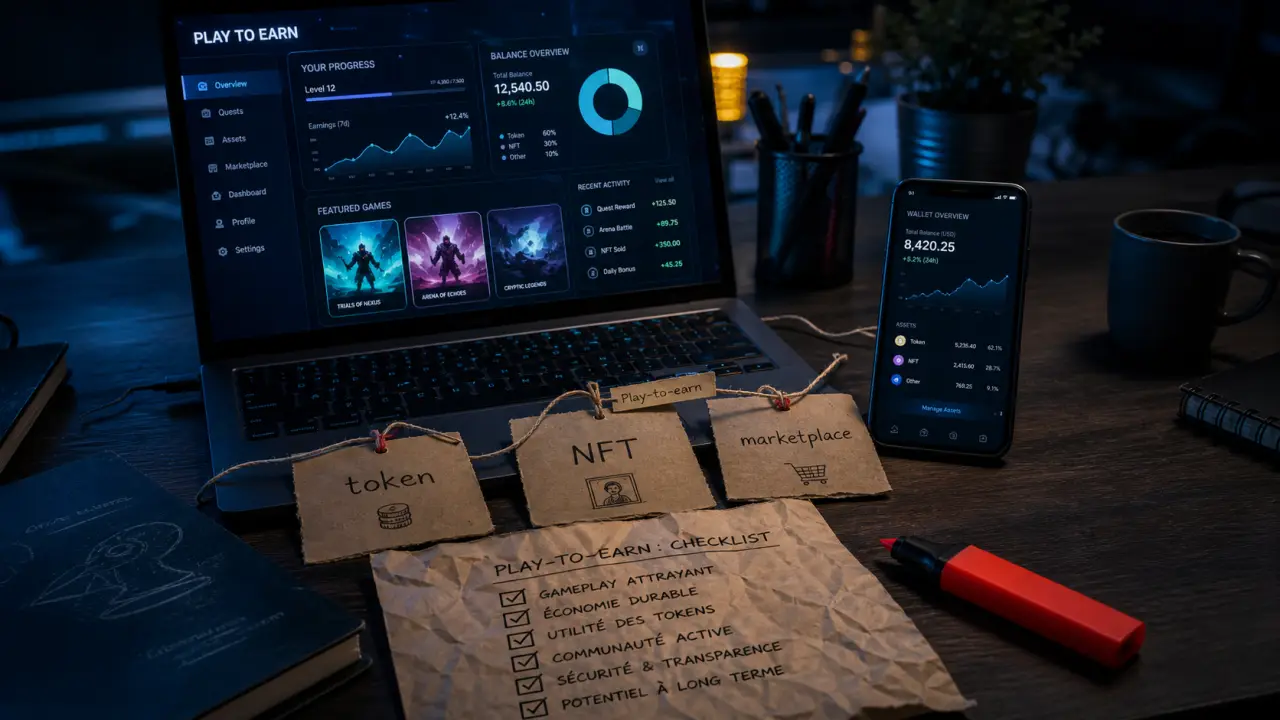 Jeux play to earn : tokens, NFT et wallet à vérifier