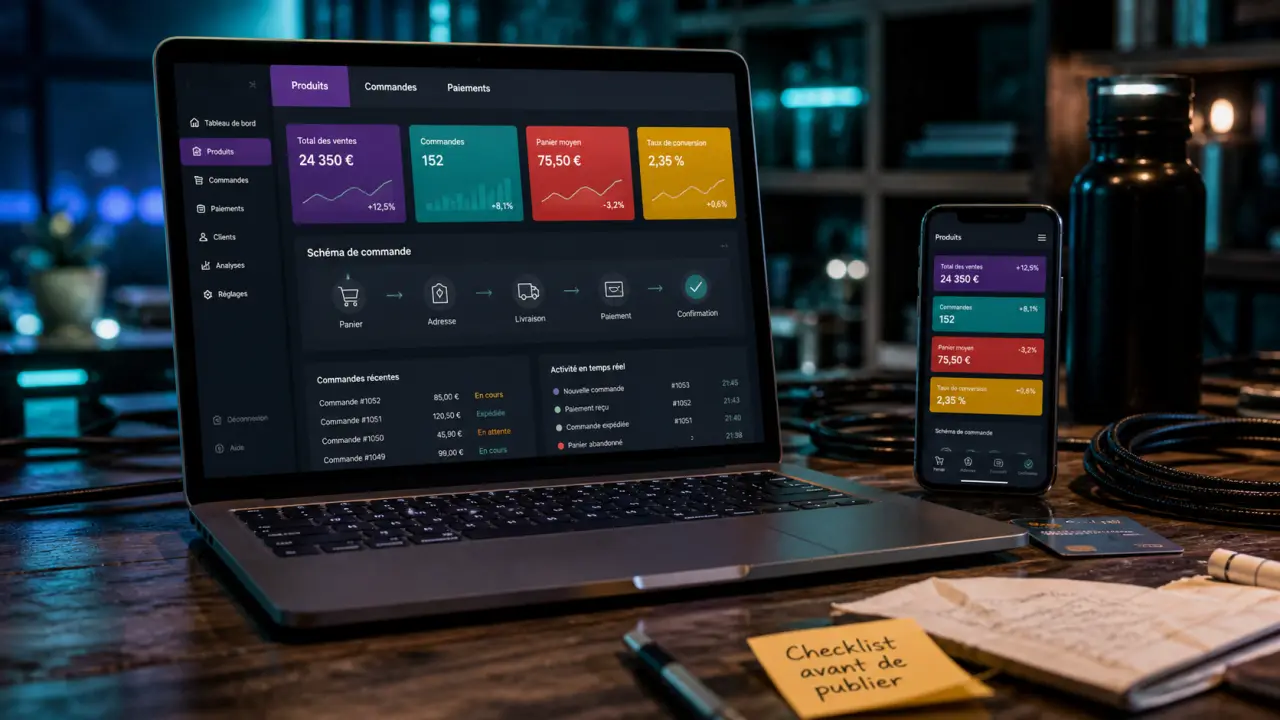 Shopify en ligne : checklist avant de publier après essai et réglages