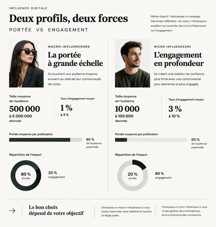 Comparaison entre macro et micro-influenceurs pour une stratégie de relations influenceurs