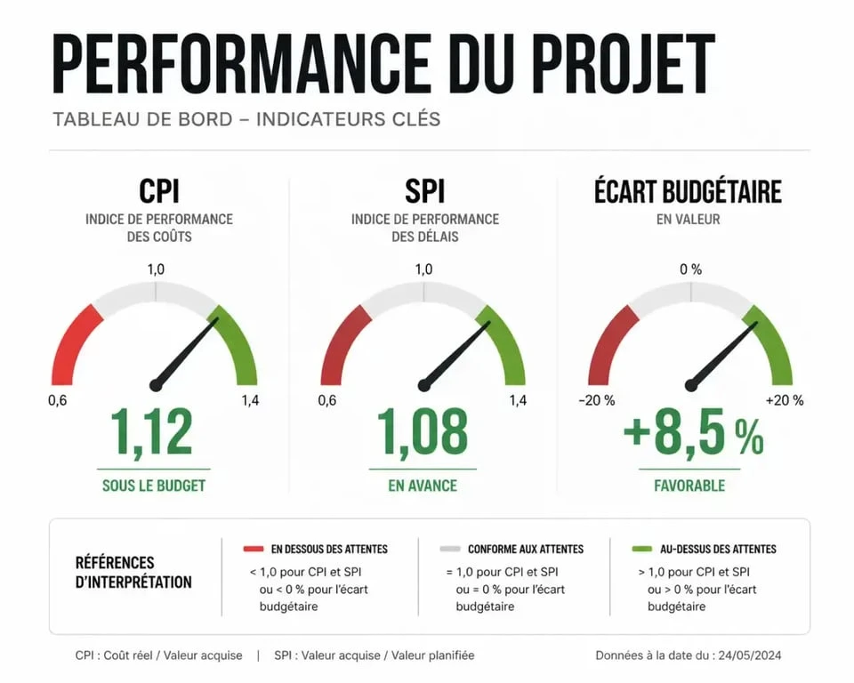 Indicateurs de performance kpi gestion de projet